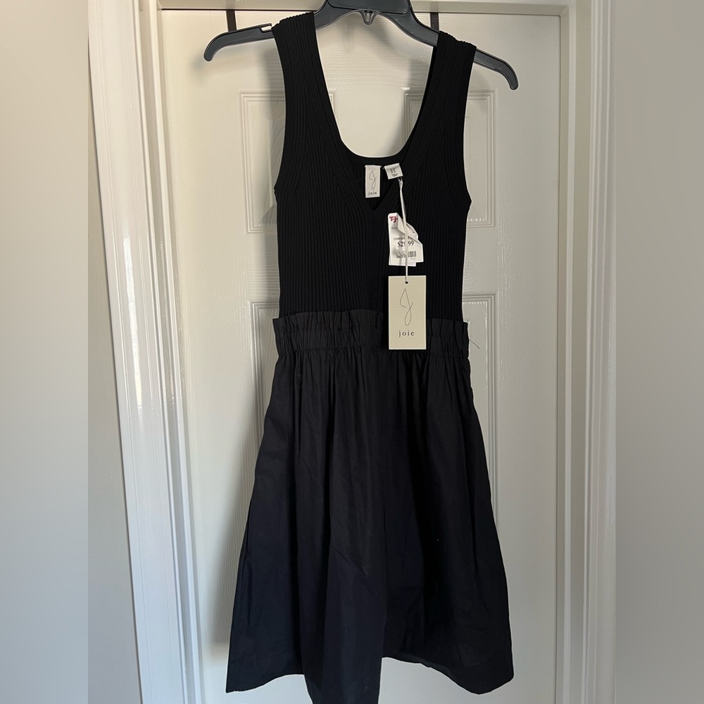 Joie Black Tank Dress (top stretchy sweater like material). NWT